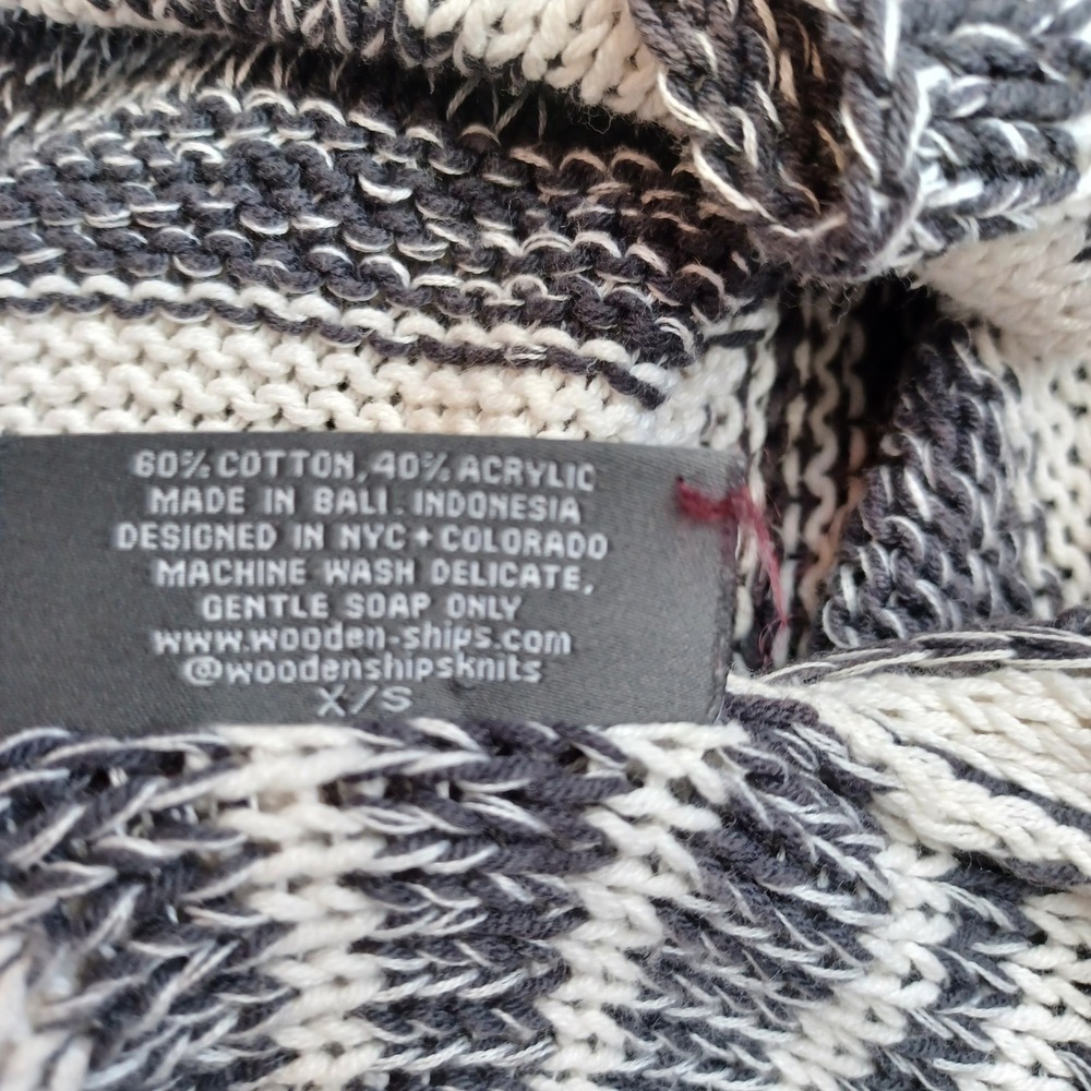 Wooden Ships Paola Buendia Striped Fringe Cardigan Sweater Women's XS S - Picture 5 of 10